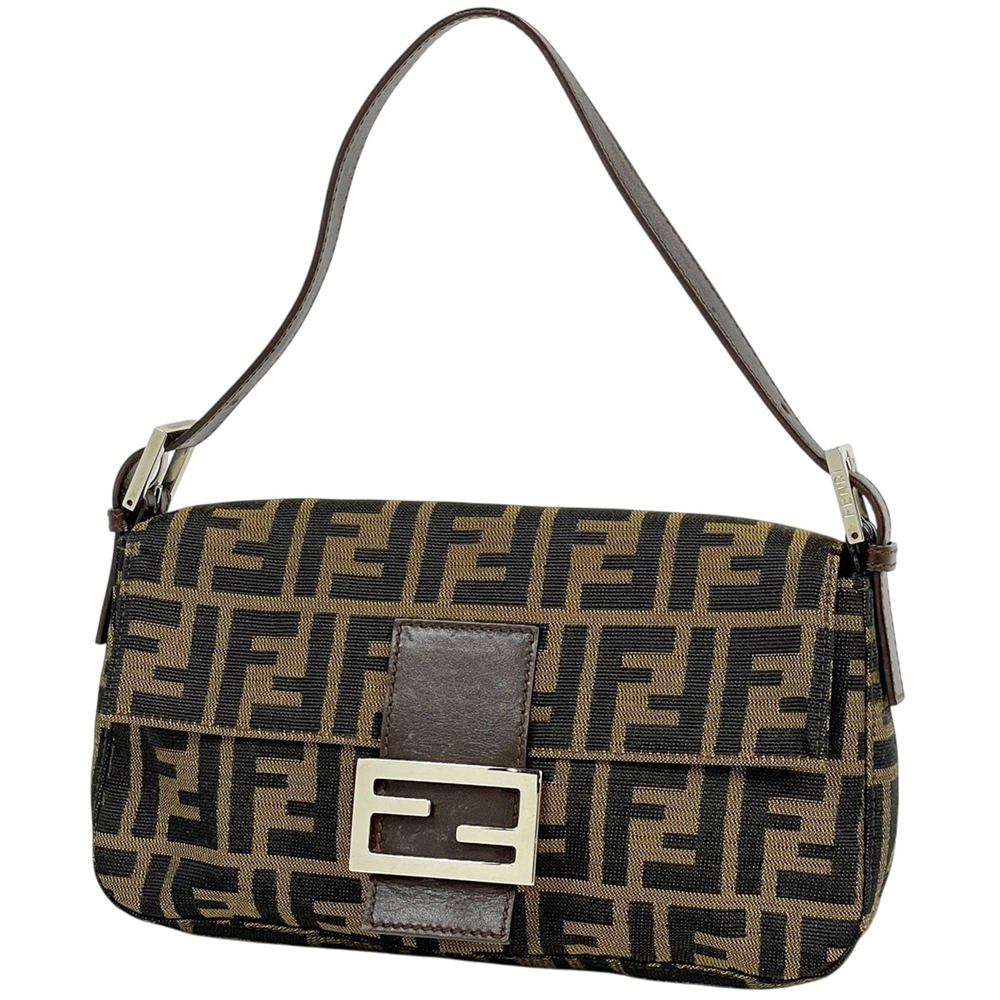 Fendi shoulder Zucca bag Baguette Mamma canvas Handbag brown